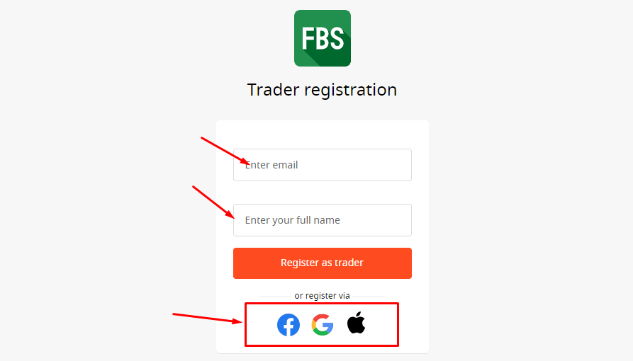 التسجيل في FBS