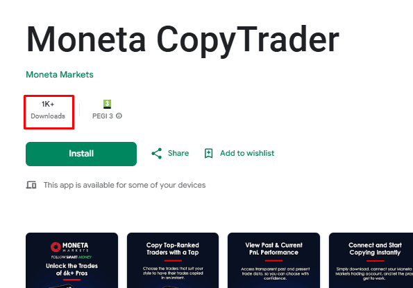 تطبيق نسخ الصفقات Moneta Markets 